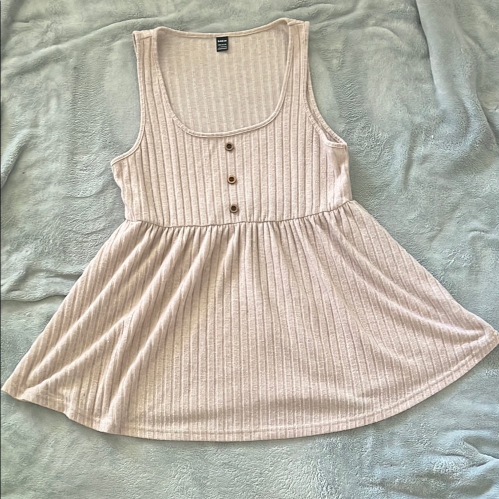 Ribbed Cream Sleeveless Maternity Shirt